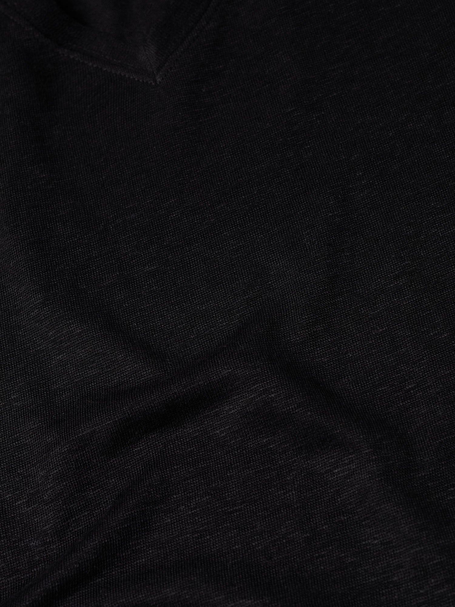 Product image 5 of 5, which shows Mango Linito Linen V-Neck T-Shirt, Black, XXS