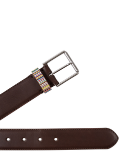 Paul Smith Multicoloured Stripe Leather Belt - view 2, Brown