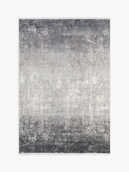 Gooch Luxury Ombre Distressed Rug, Charcoal/Silver