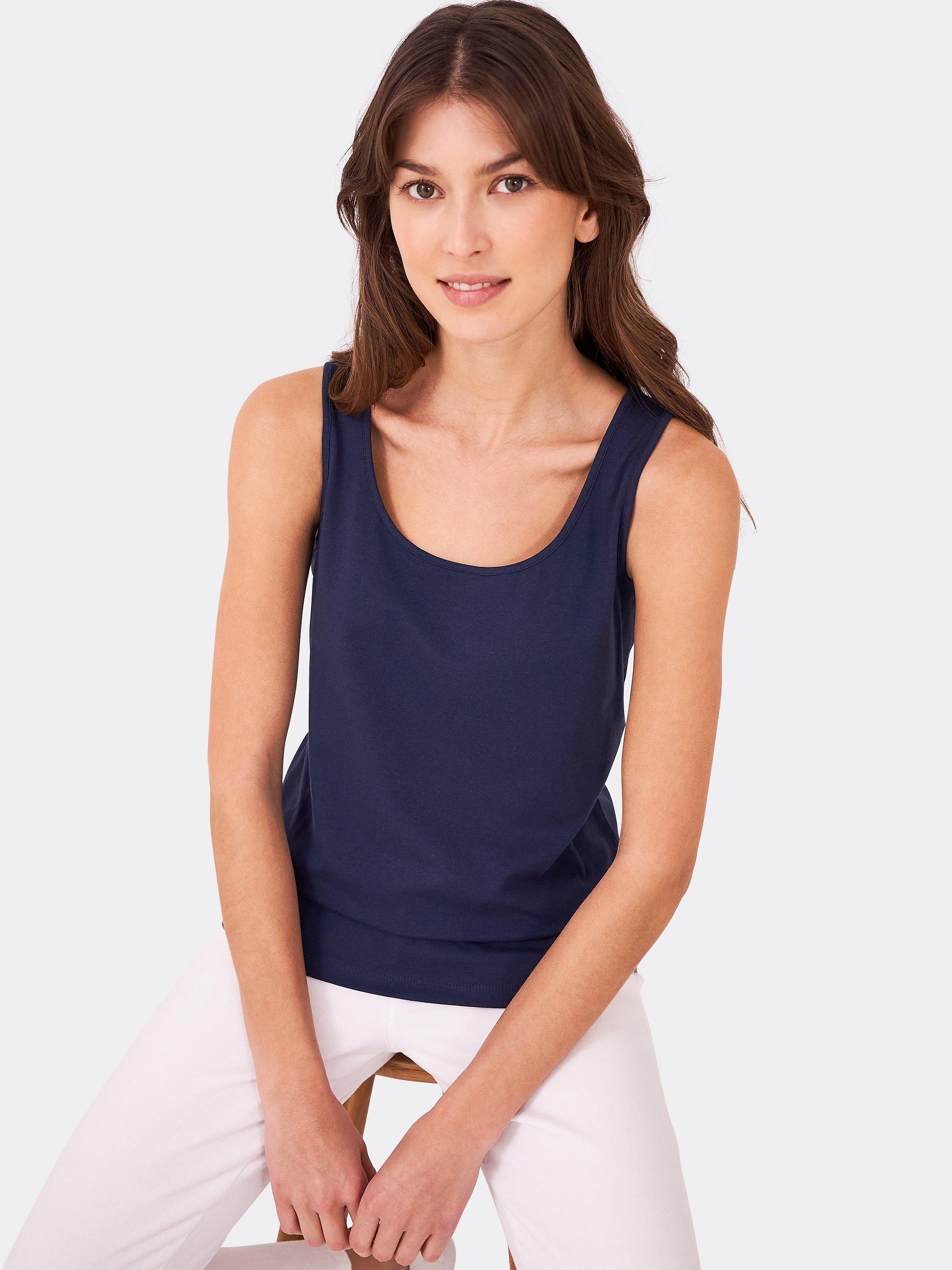 Crew Clothing Scoop Neck Vest Top, Navy
