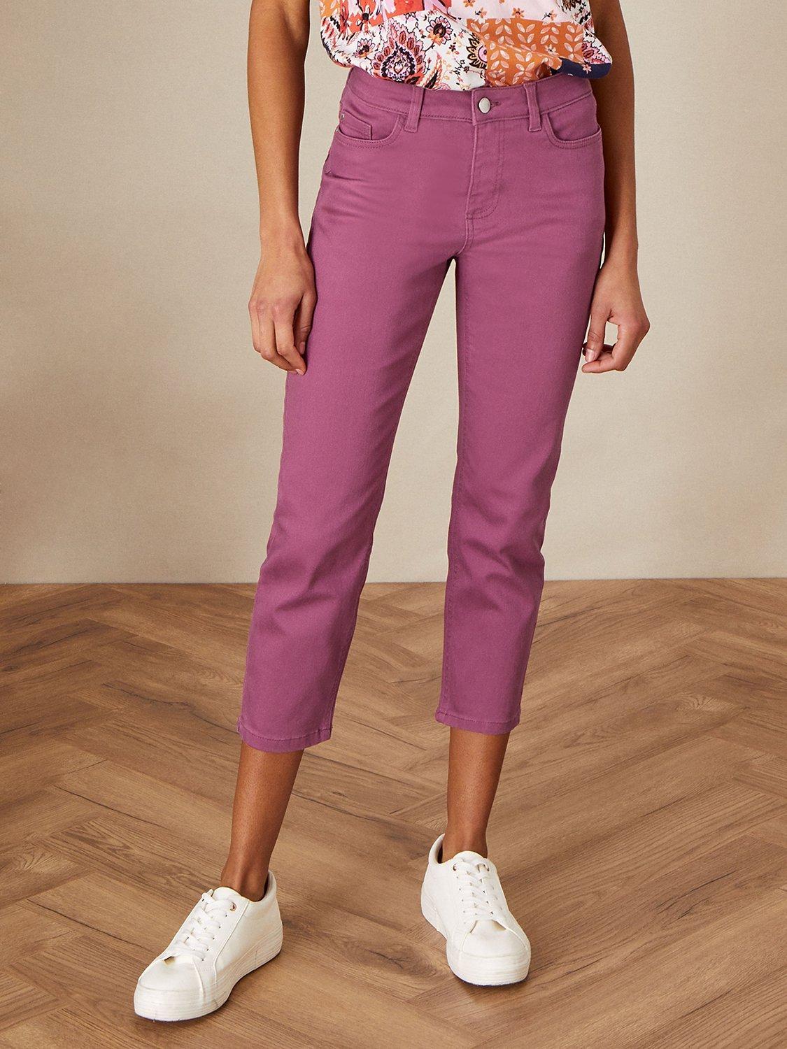 Monsoon Idabella Denim Cropped Jeans, Rose