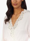 Lauren Ralph Lauren Lace Detail Signature Satin Kimono Robe, Pink