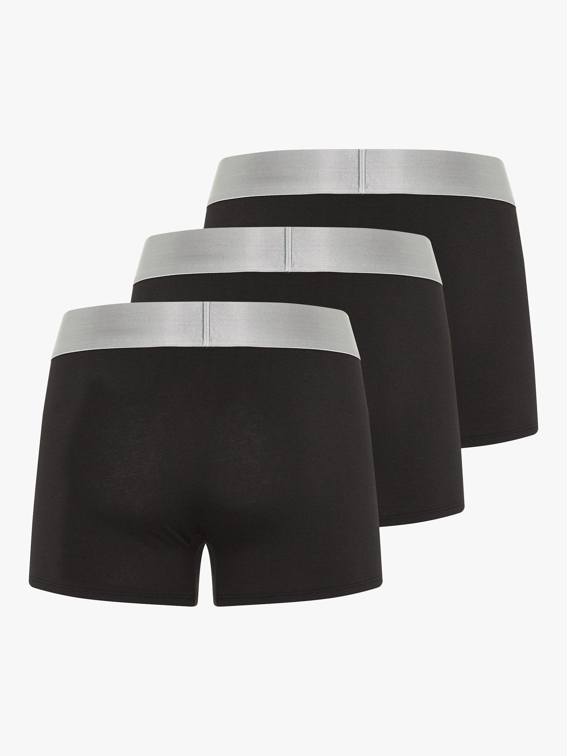 Product image 4 of 6, which shows Calvin Klein Steel Cotton Trunks, Pack of 3, Black, XS