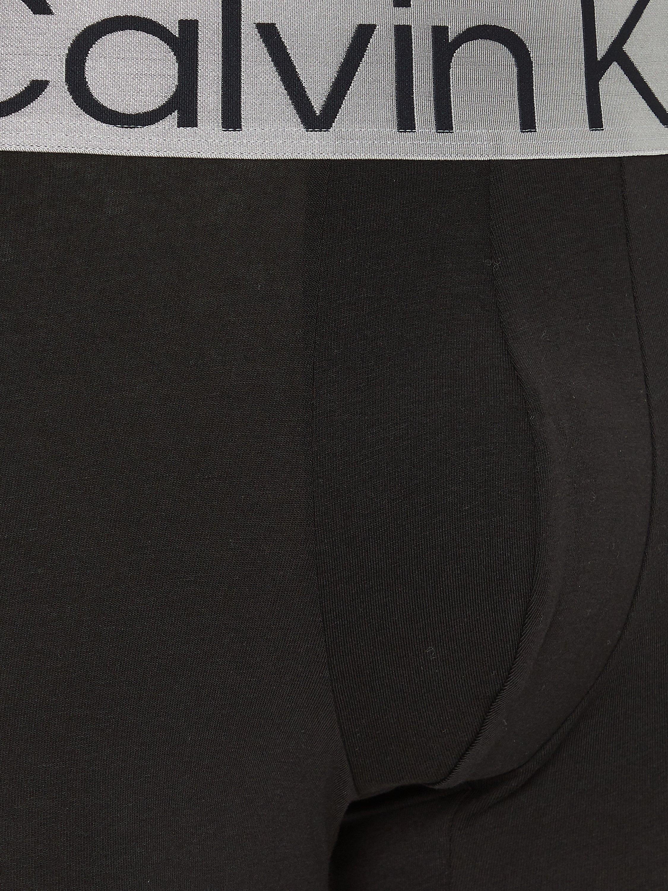 Product image 6 of 6, which shows Calvin Klein Steel Cotton Trunks, Pack of 3, Black, XS