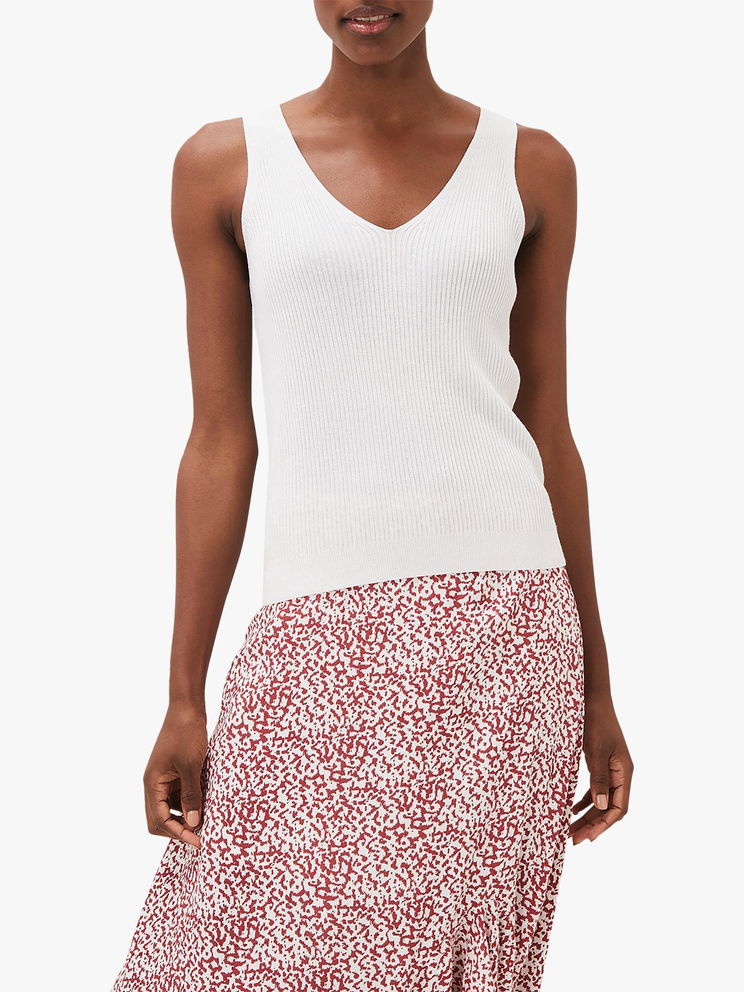 Phase Eight Caryl Ribbed Vest, White