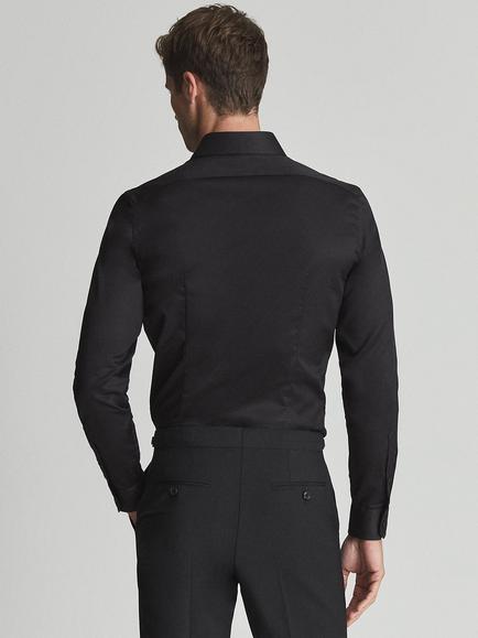 Reiss Storm Cotton Twill Slim Fit Shirt - view 2, Black