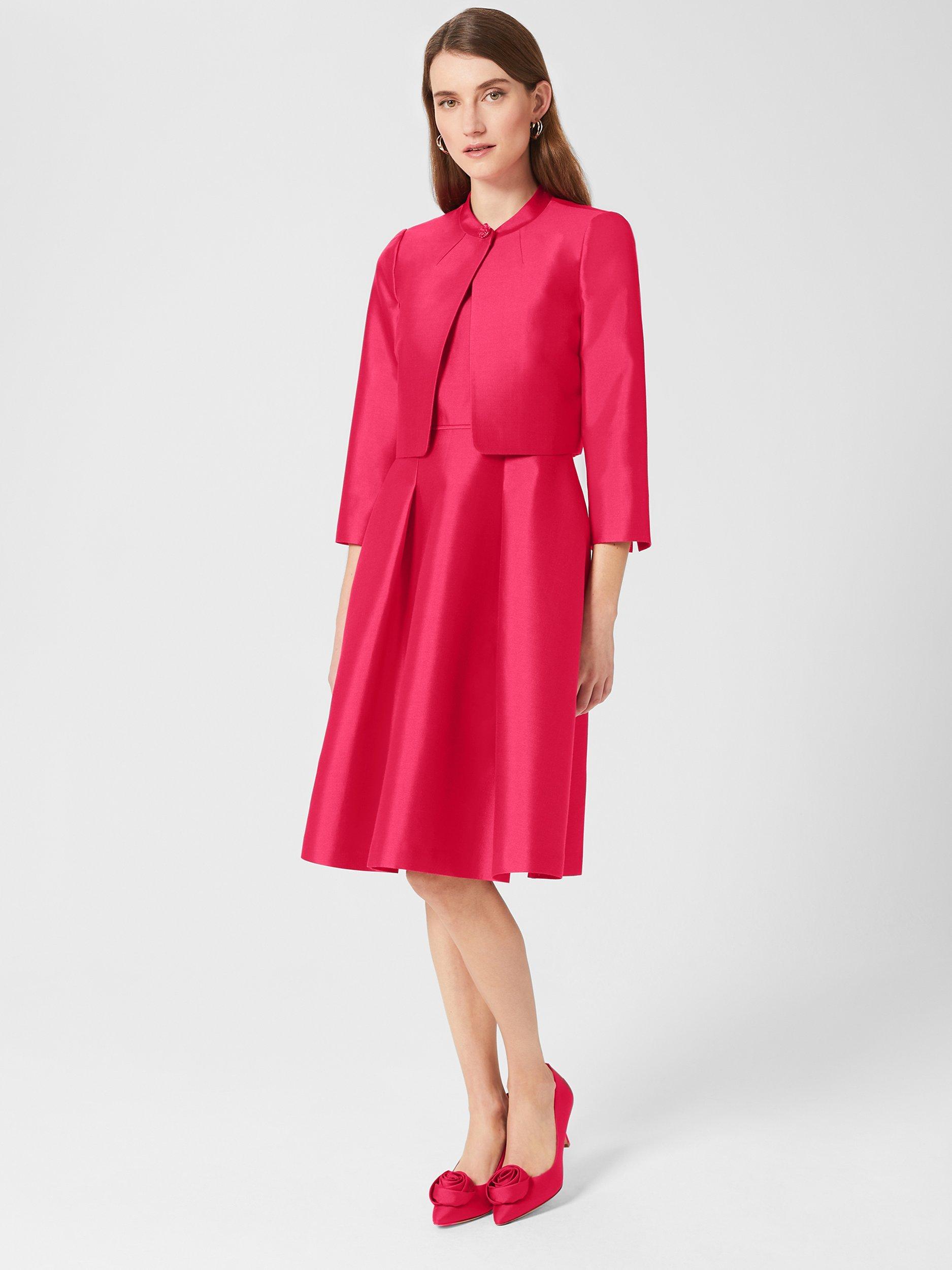 Hobbs Petite Julietta Occasion Jacket, Fuchsia Pink