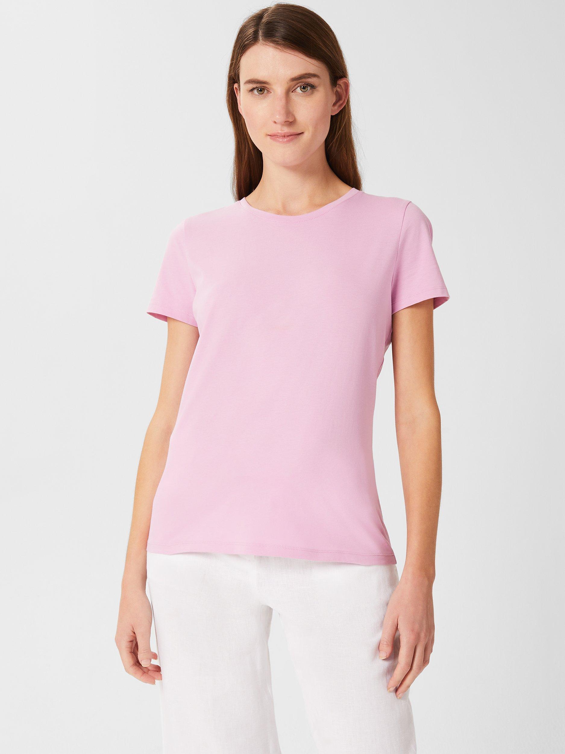 Hobbs Pixie Plain T-Shirt, Lilac Pink