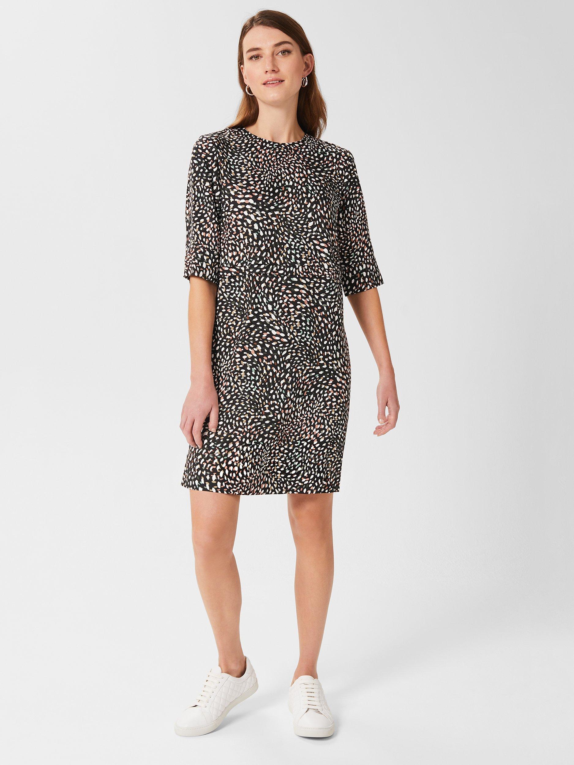 Hobbs Iza Animal Print Tunic Mini Dress, Multi