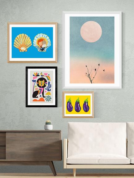 EAST END PRINTS Rachel Lee 'Black Lion' Framed Print - view 2, Black Frame