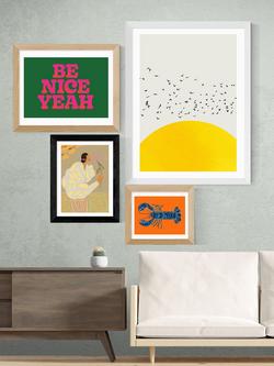 EAST END PRINTS Arty Guava 'Flourish' Framed Print - view 2, Black Frame