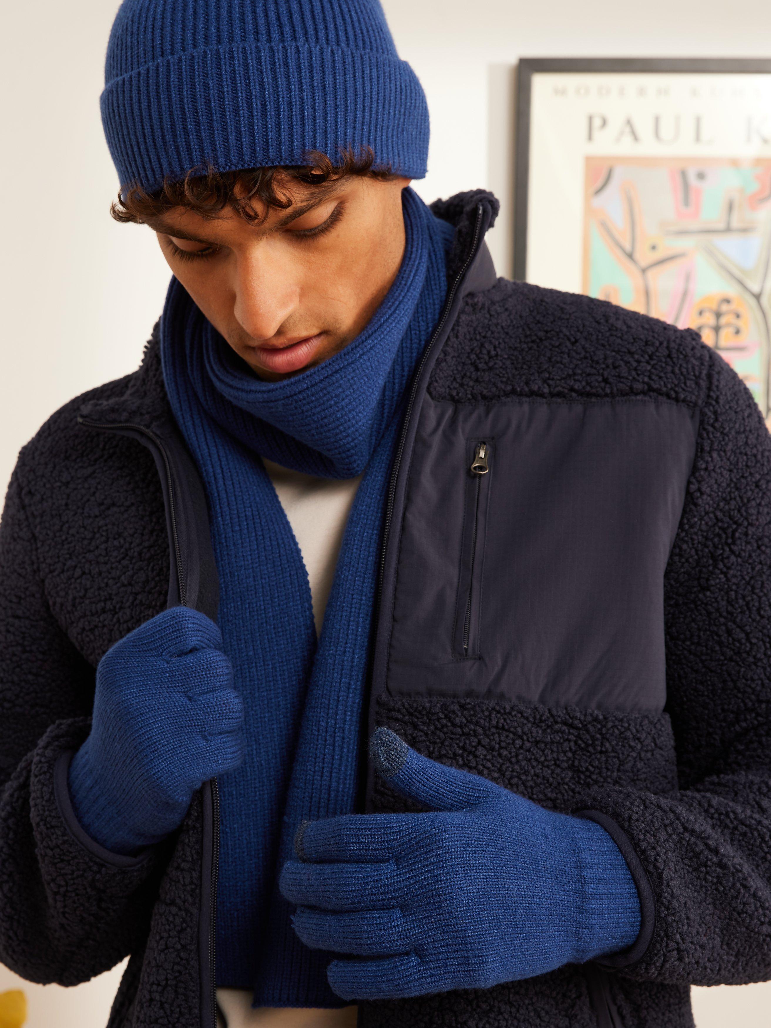 John Lewis ANYDAY Tech Touch Knitted Gloves, Twilight Blue