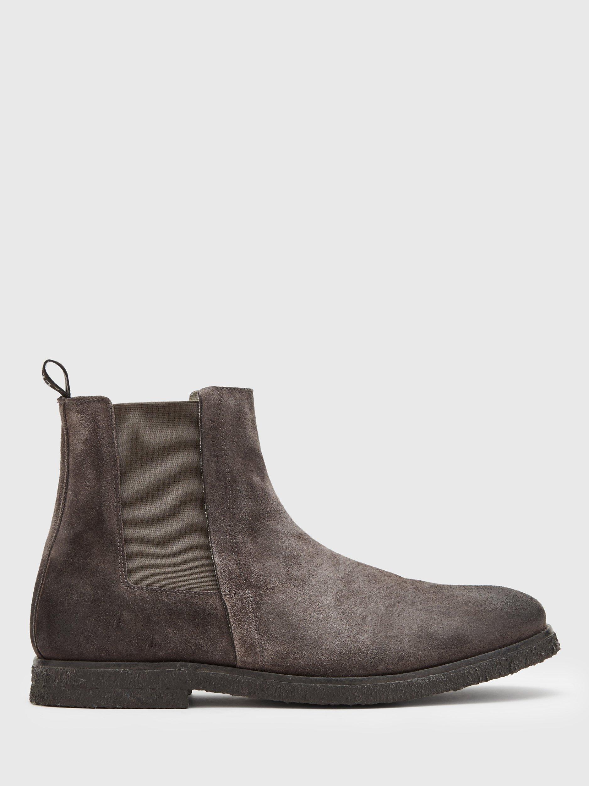AllSaints Rhett Suede Chelsea Boots, Charcoal Grey
