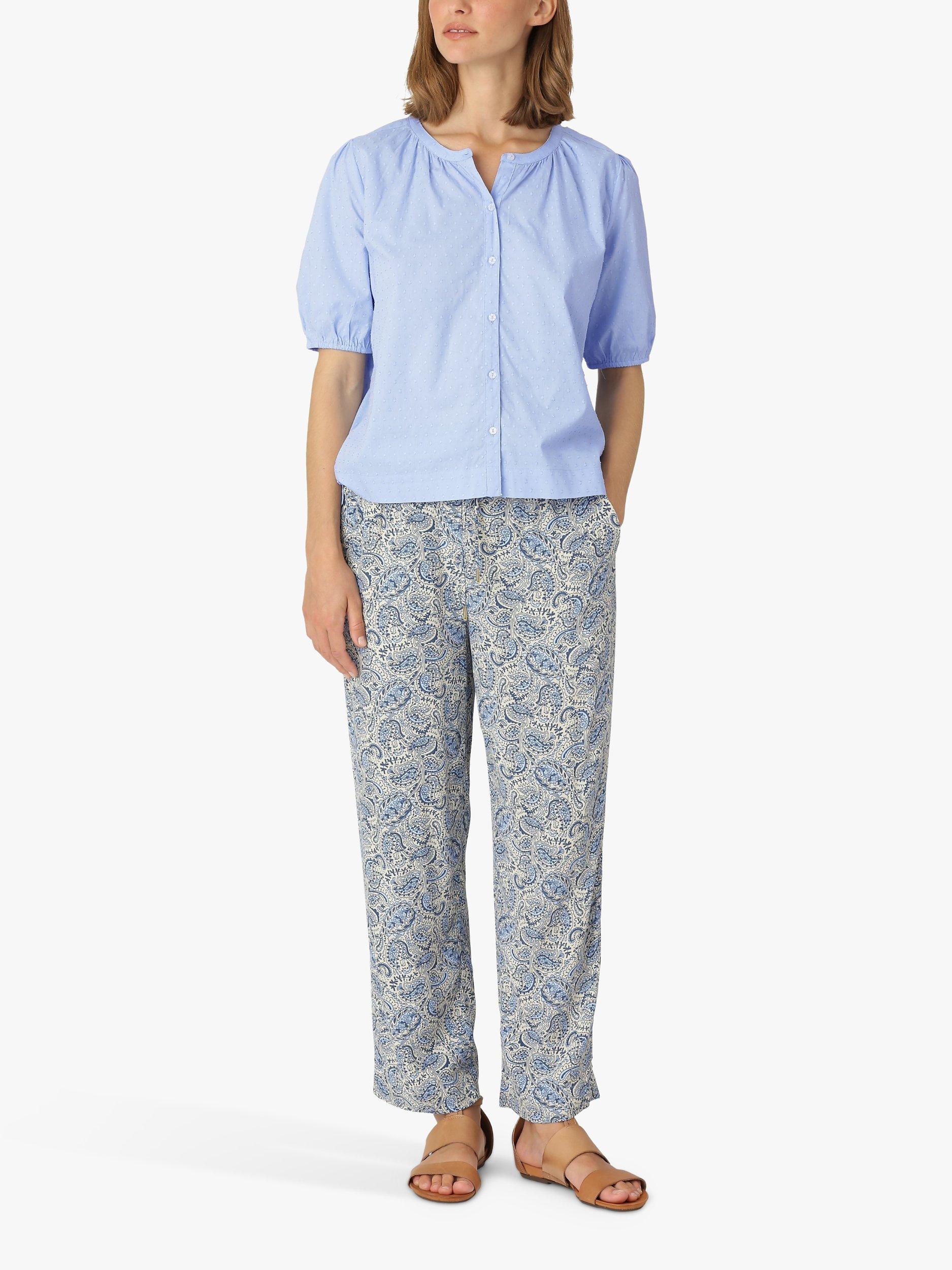 Noa Noa Paisley Print Soft Straight Leg Trousers, Blue