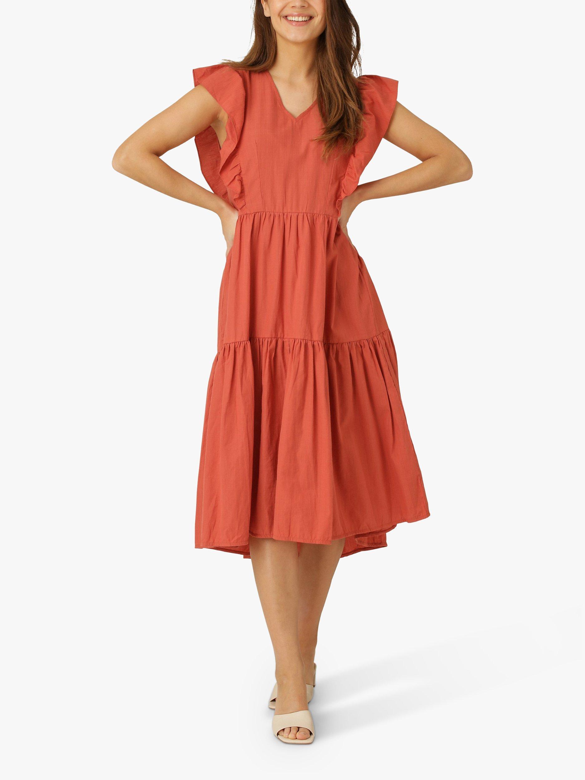 Noa Noa Organic Cotton Tiered Dress, Ginger