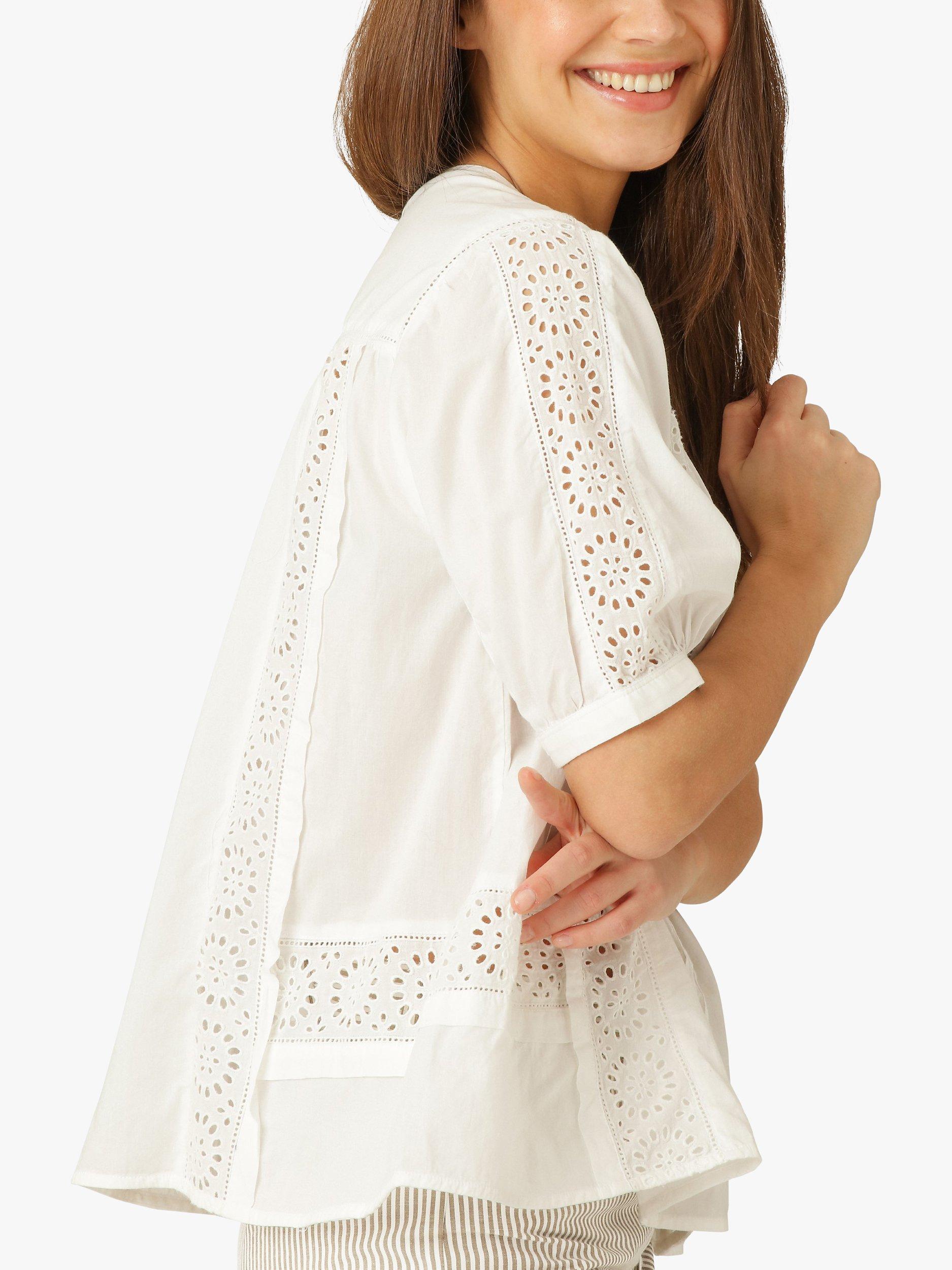 Noa Noa Broderie Detail Blouse, Cloud Dancer