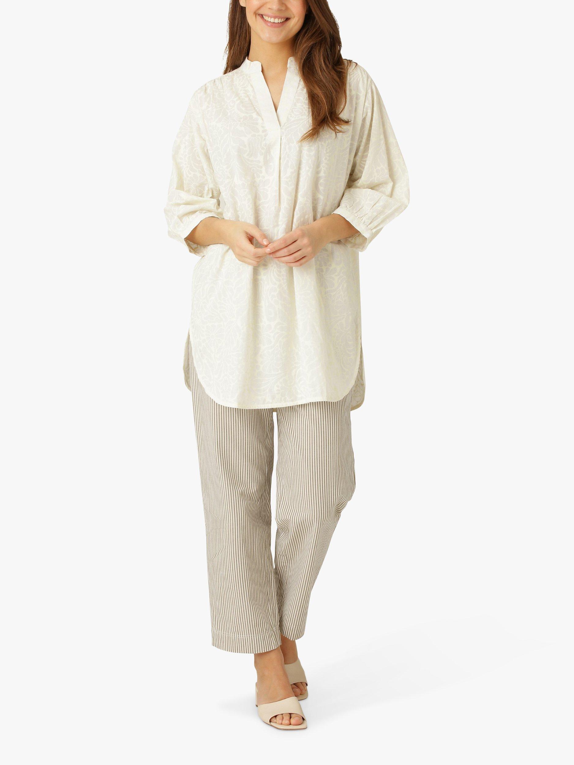 Noa Noa Ballad Floral Print Cotton Tunic Top, White