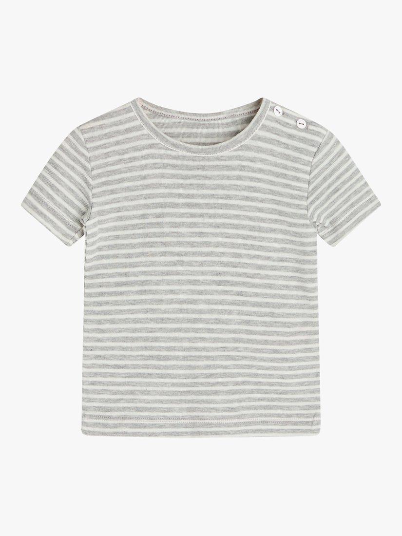 Noa Noa Miniature Baby Basic Cotton Stripe T-Shirt, Art Grey, 4 years