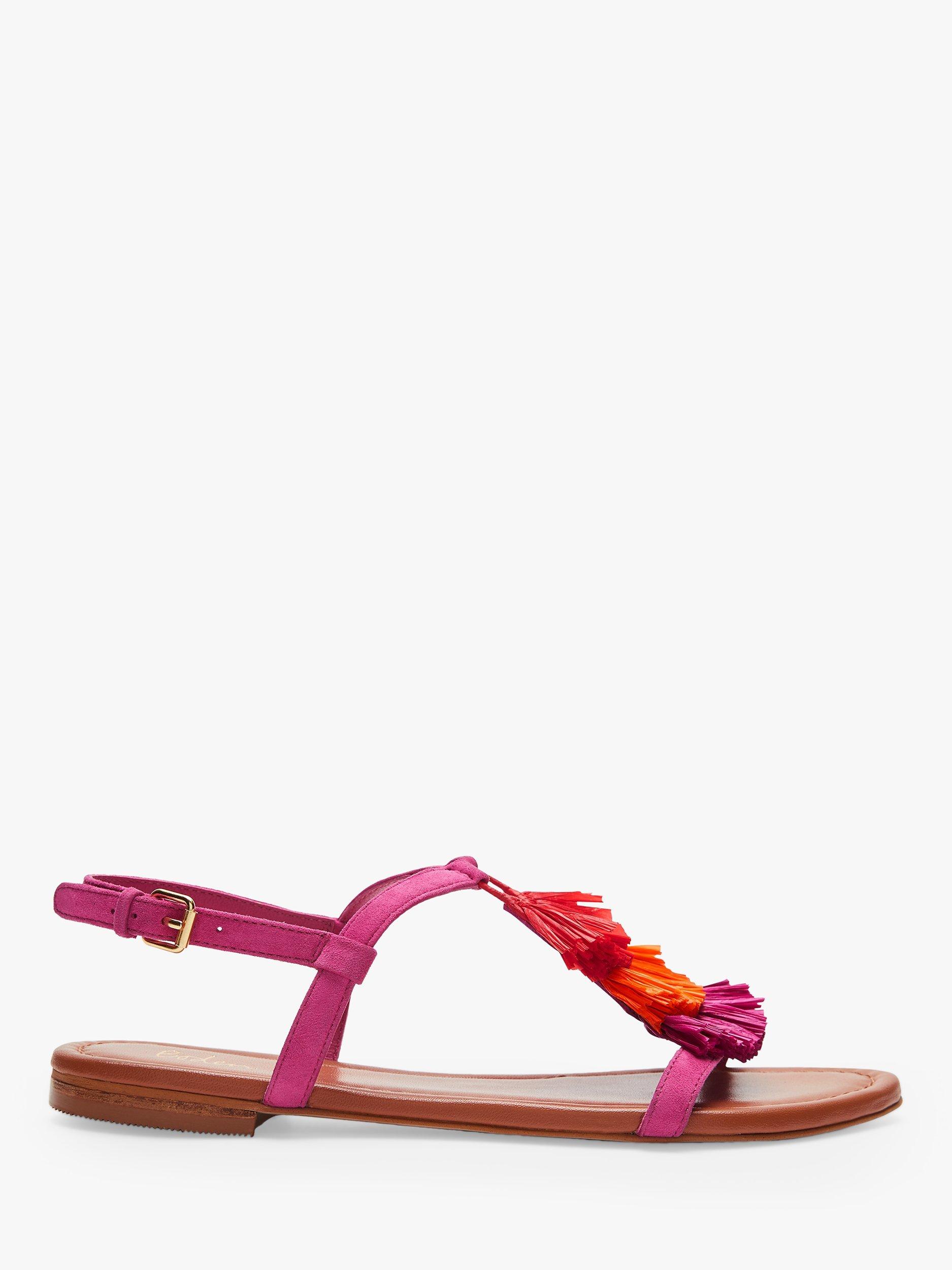 Boden Sarah Fringe Flat Sandals, Pop Pansy