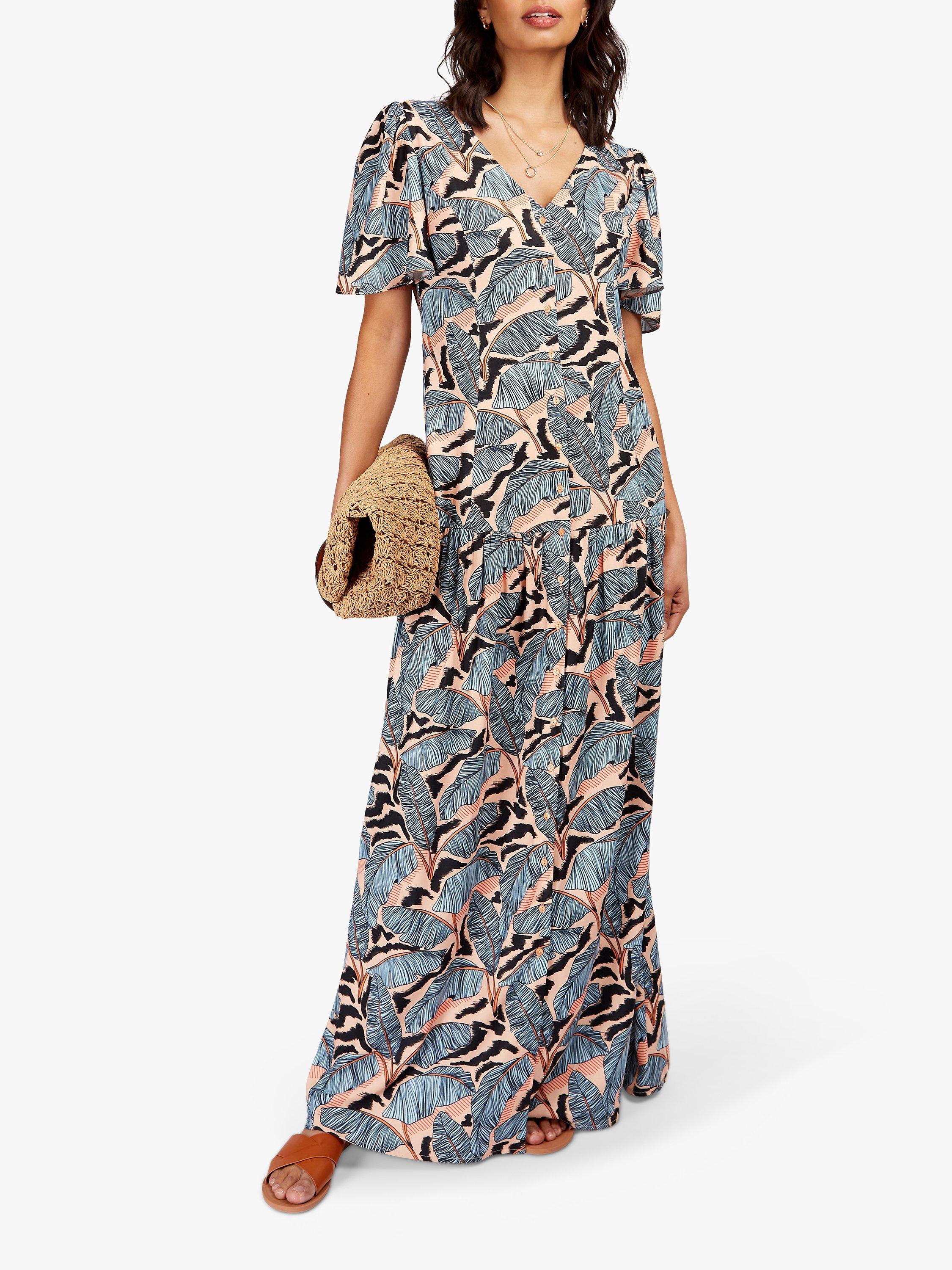 Somerset by Alice Temperley Banana Leaf Print Maxi Dress, Multi