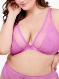 Oola Lingerie Zig Zag Lace Bra, Violet, Violet