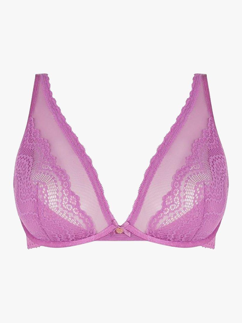 Product image 4 of 4, which shows Oola Lingerie Zig Zag Lace Bra, Violet, 40DD