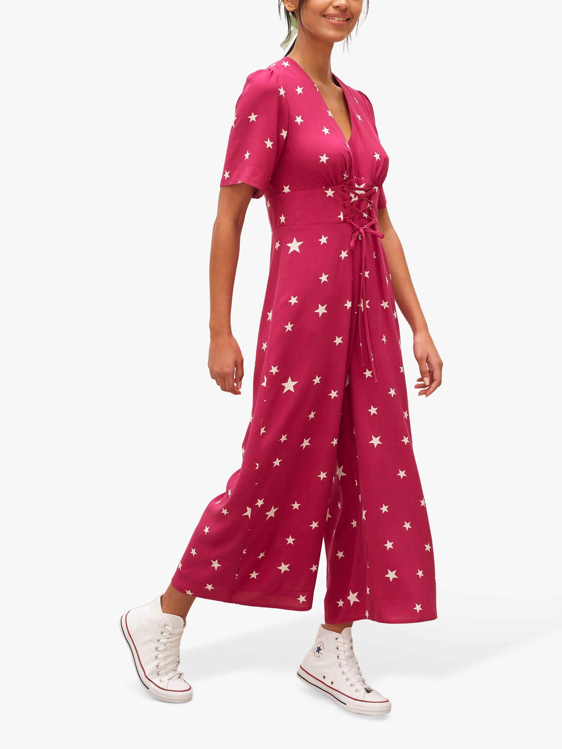 Nobody's Child Beatrice Etta Star Print Corset Ties Jumpsuit, Multi