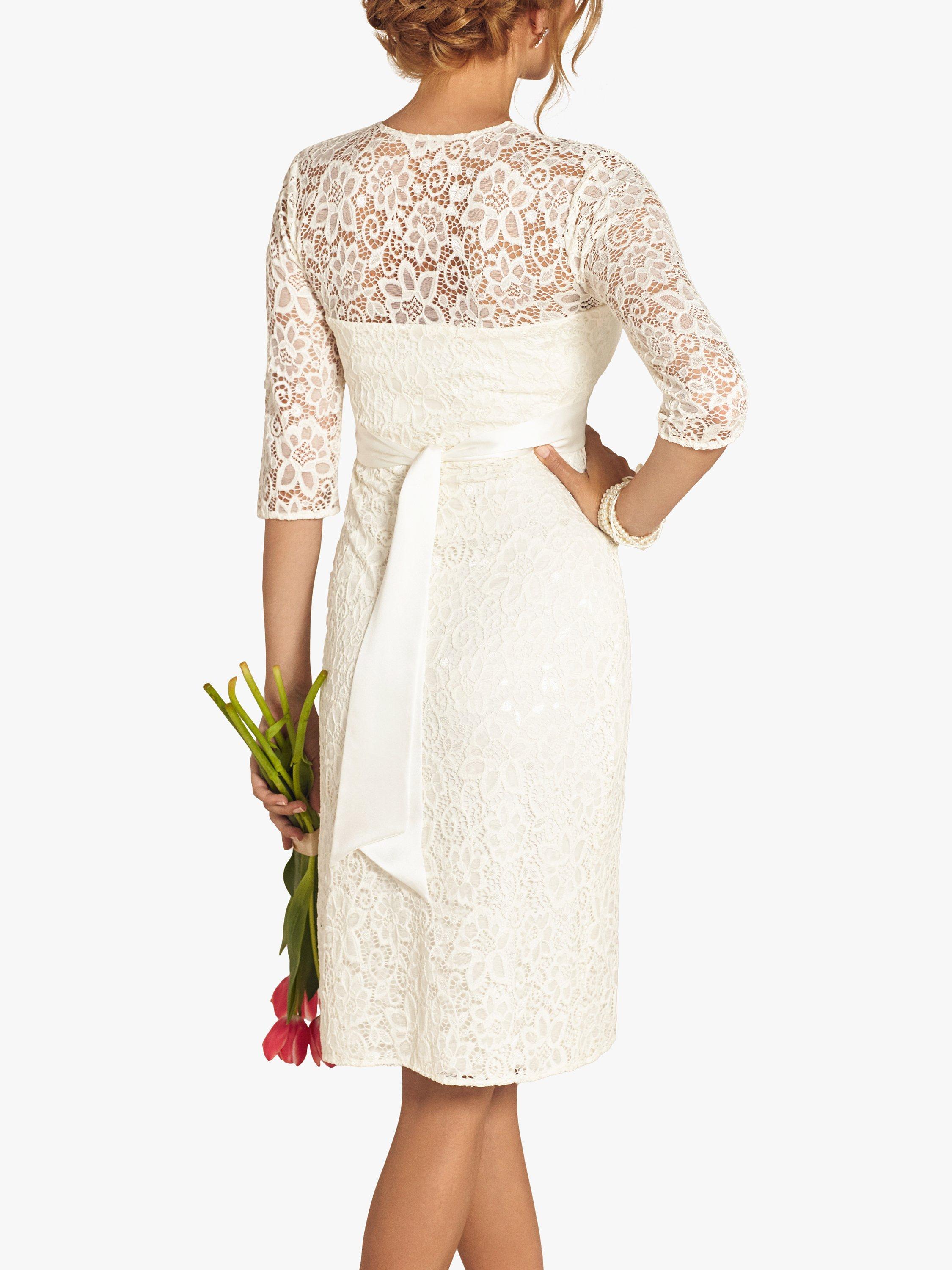 Product image 5 of 6, which shows Tiffany Rose Suzie Maternity Floral Lace Wedding Dress, Ivory, 6-8