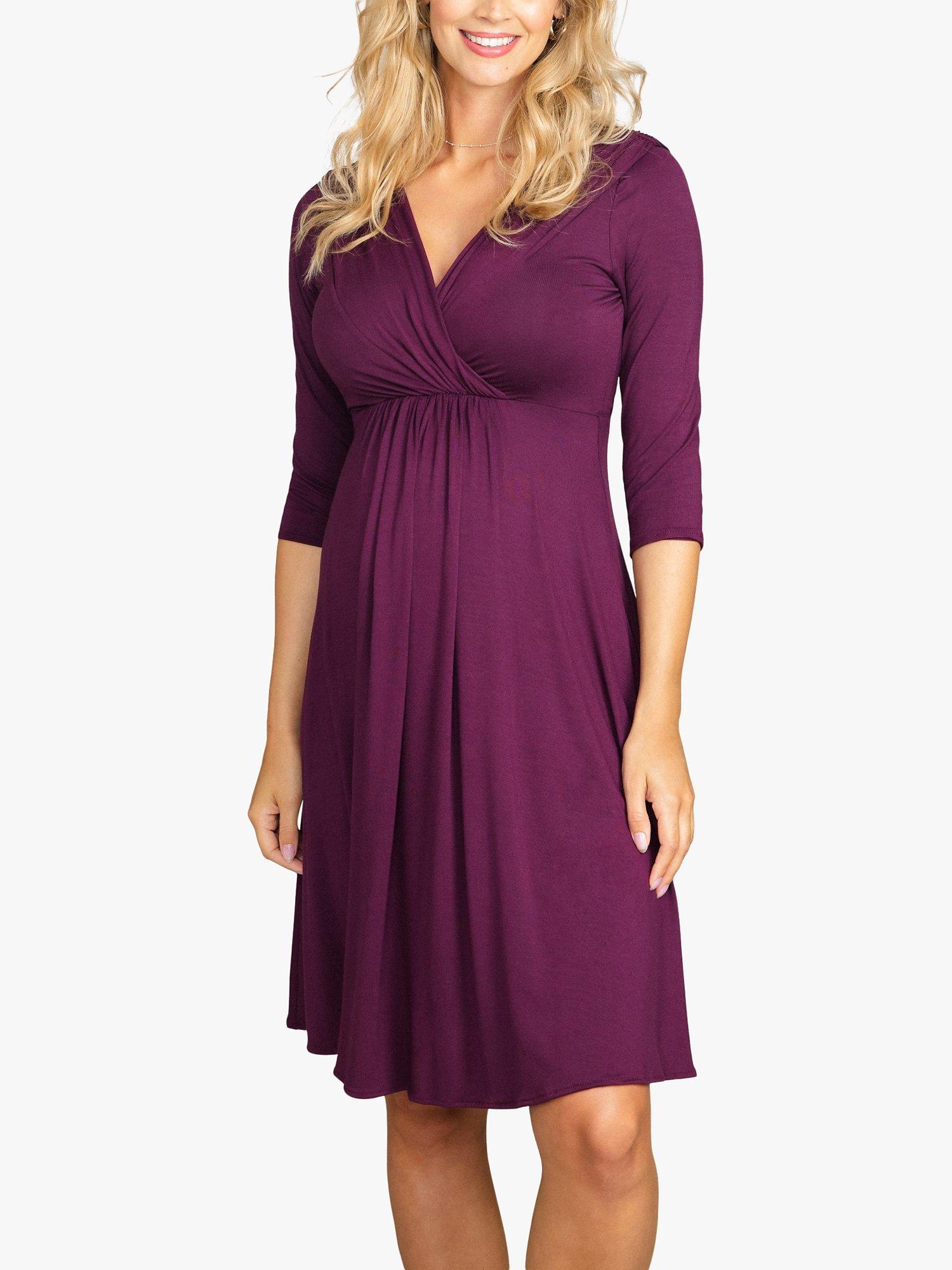 Product image 1 of 7, which shows Tiffany Rose Willow Maternity Dress, Claret, 6-8