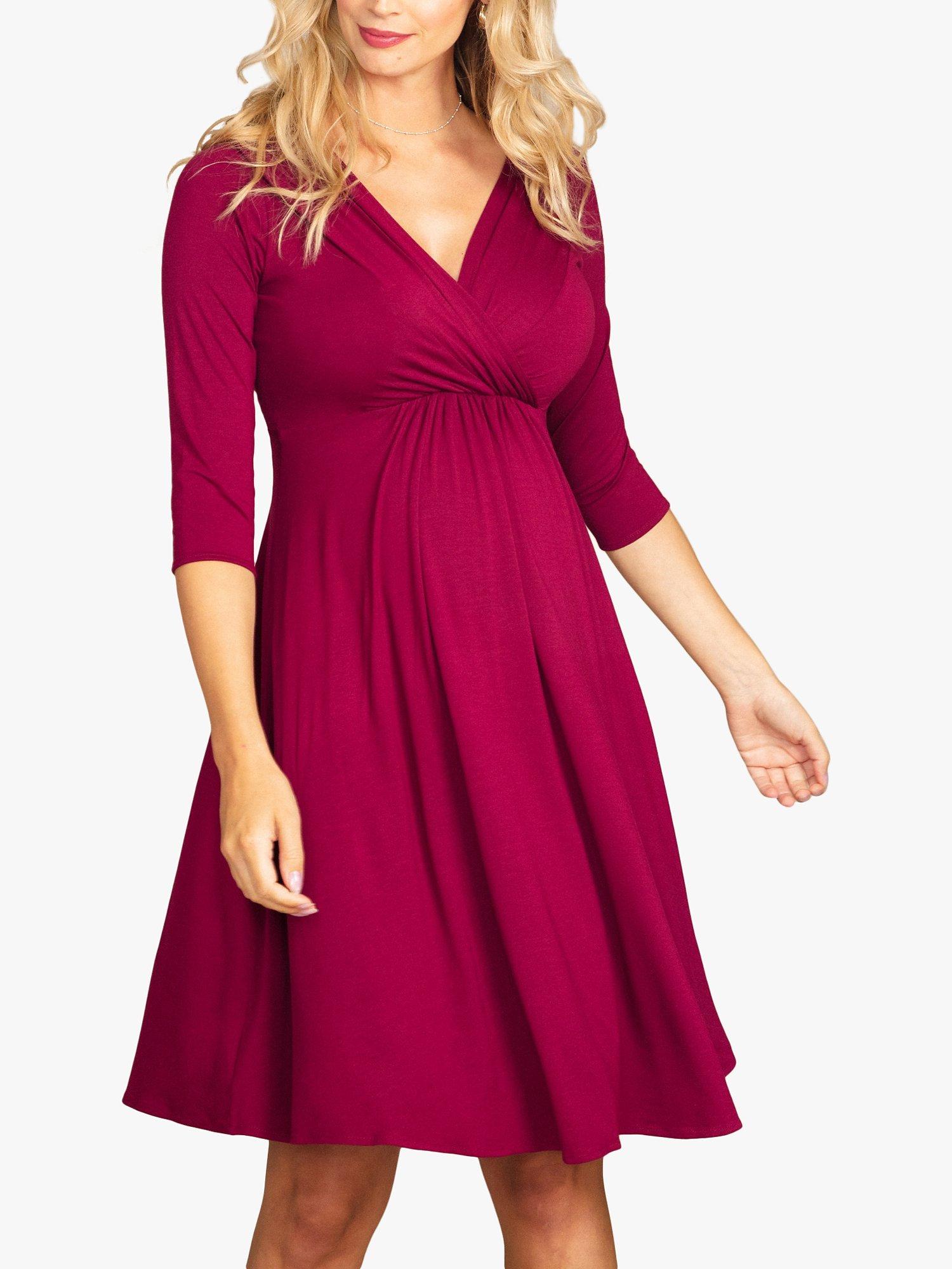 Product image 2 of 6, which shows Tiffany Rose Willow Maternity Dress, Burgundy, 6-8