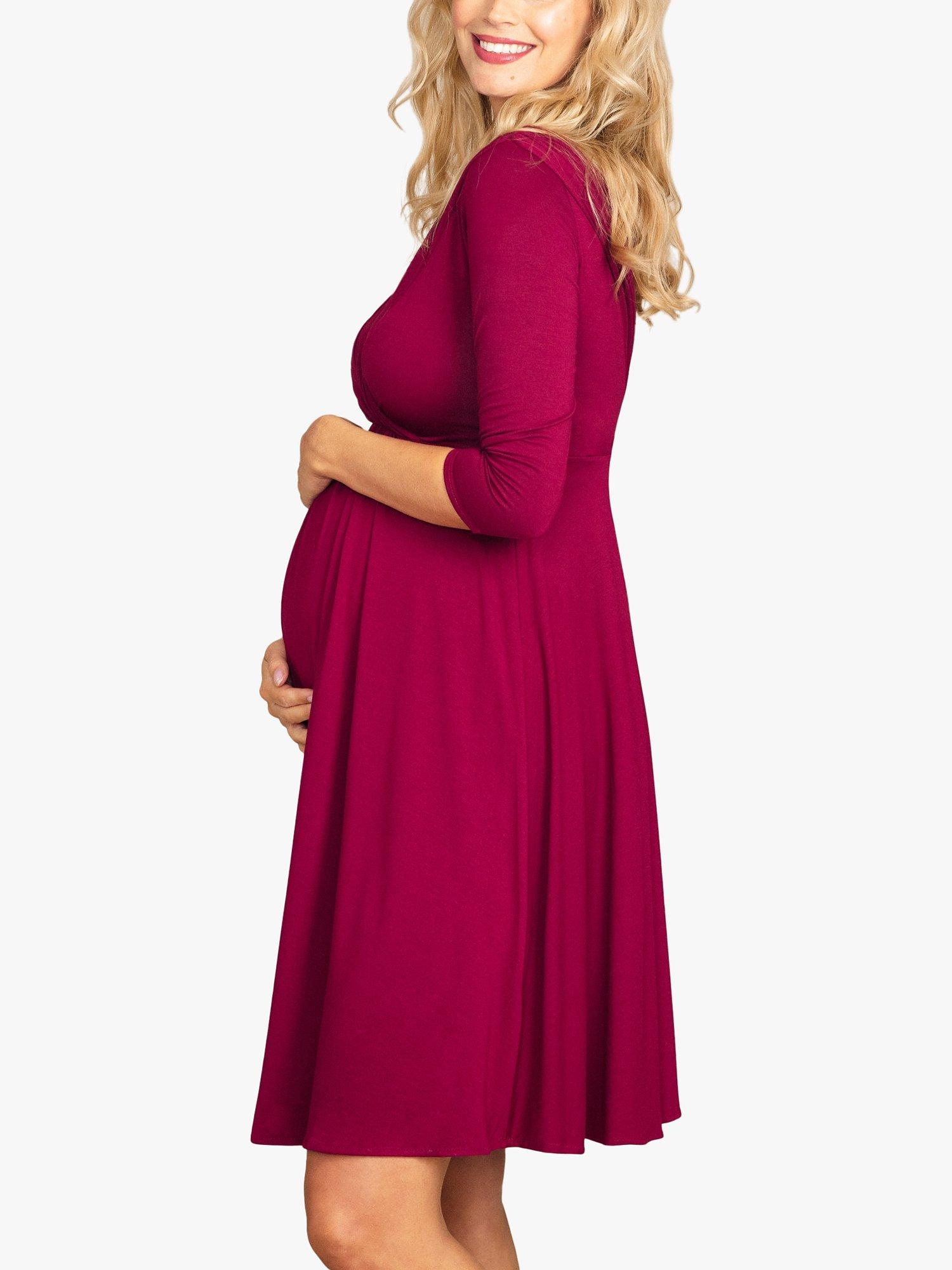 Product image 4 of 6, which shows Tiffany Rose Willow Maternity Dress, Burgundy, 6-8