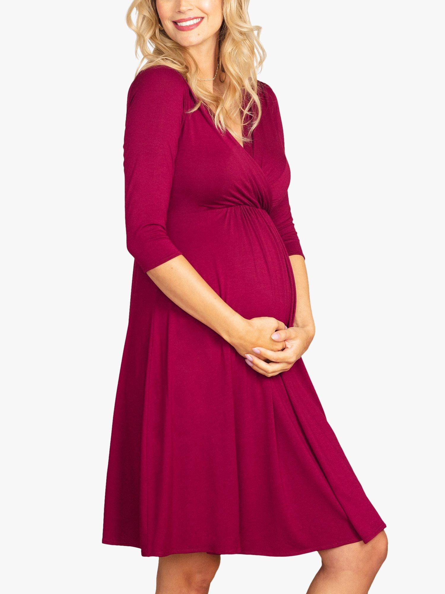 Product image 6 of 6, which shows Tiffany Rose Willow Maternity Dress, Burgundy, 6-8
