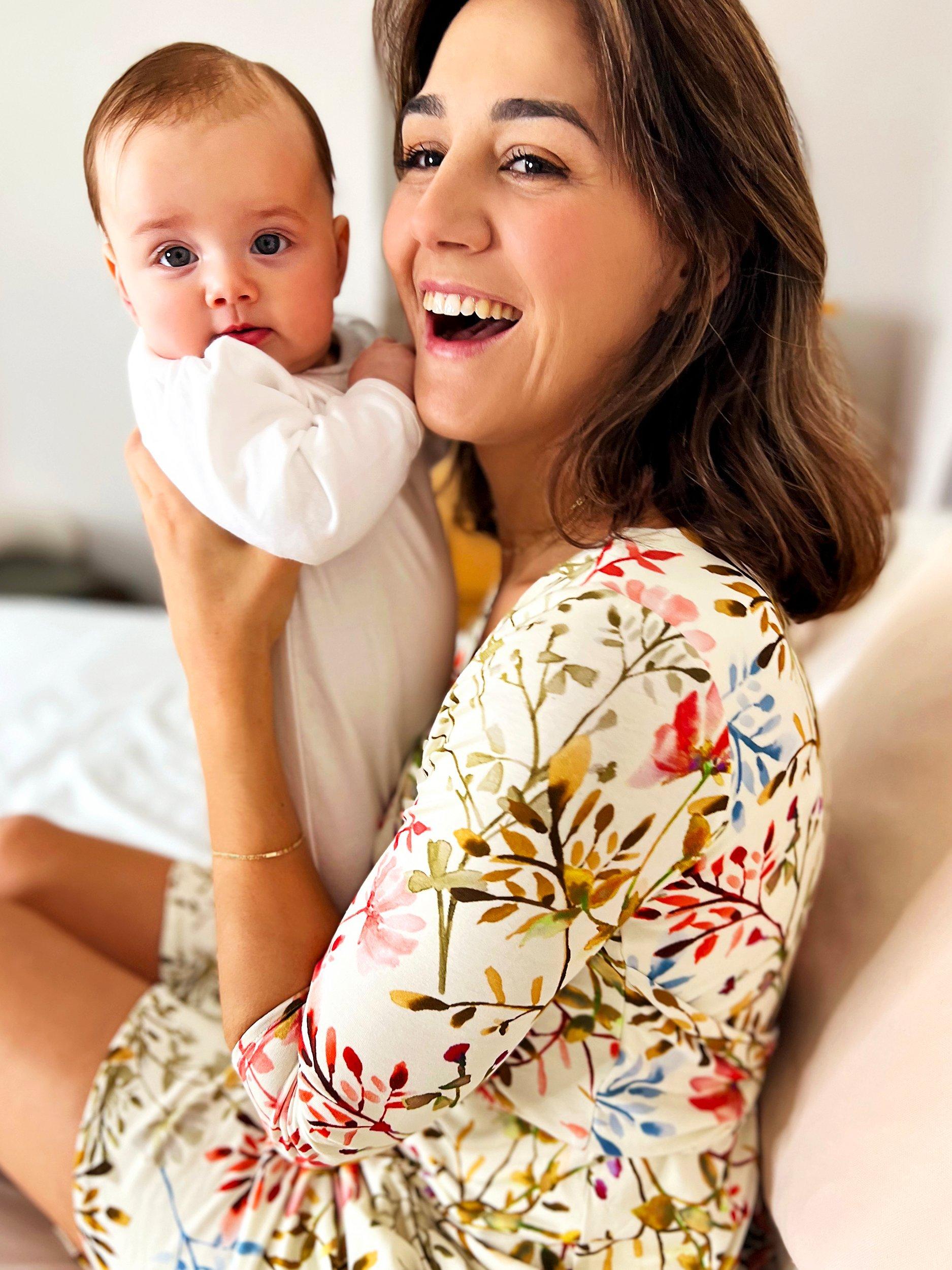 Product image 6 of 9, which shows Tiffany Rose Naomie Floral Maternity and Nursing Dress, Watercolour Meadow, 6-8