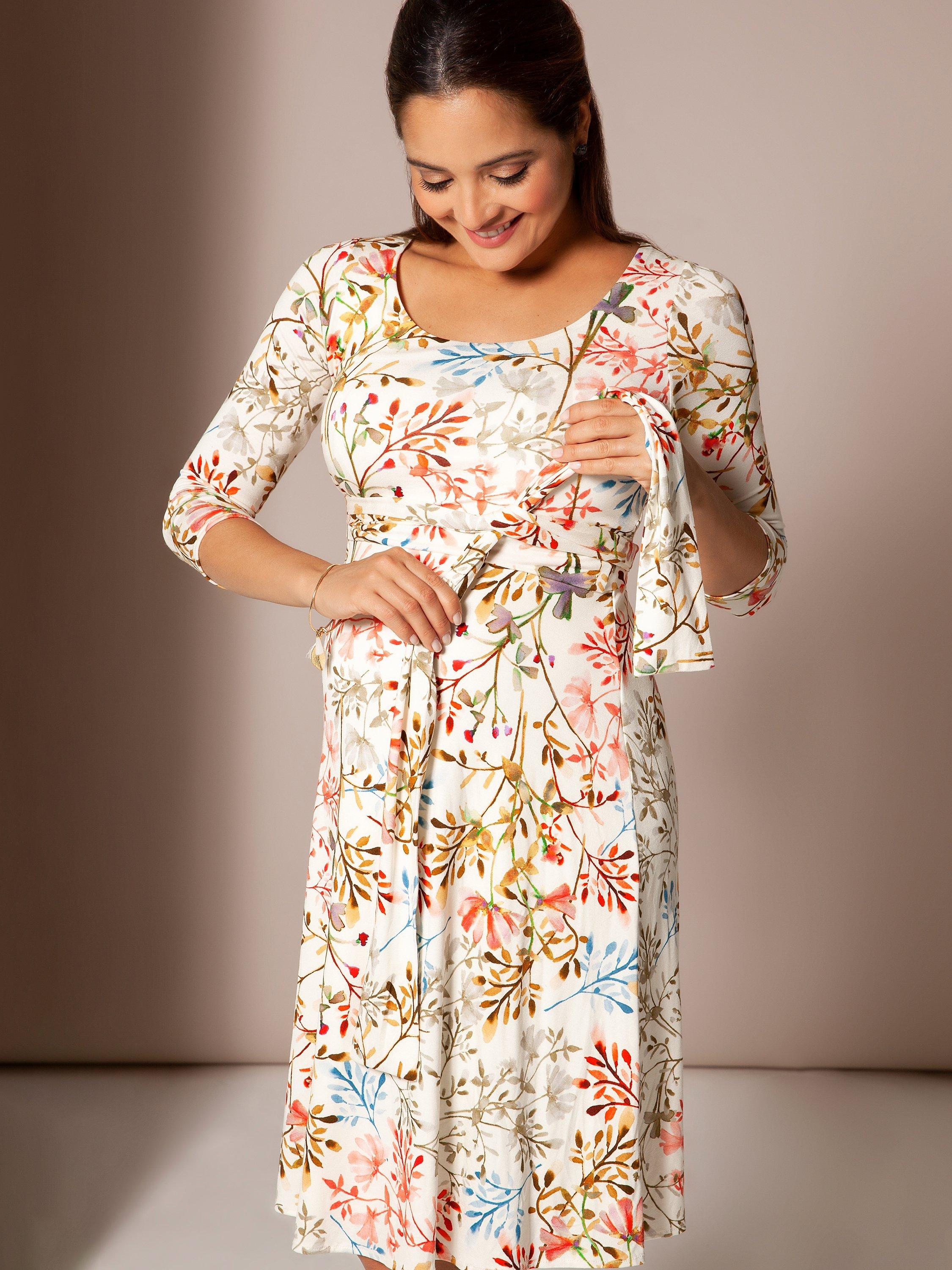 Product image 7 of 9, which shows Tiffany Rose Naomie Floral Maternity and Nursing Dress, Watercolour Meadow, 6-8