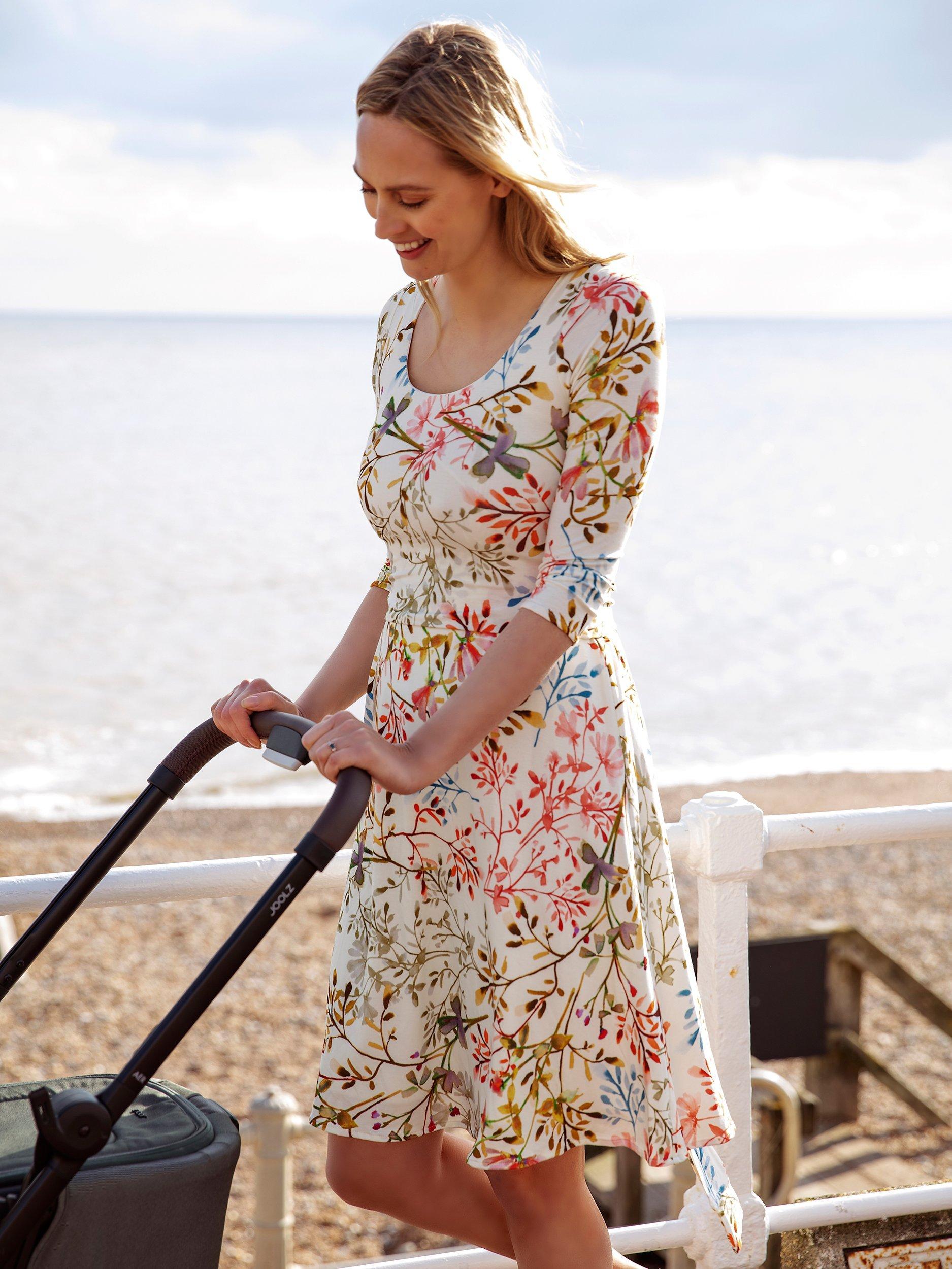 Product image 9 of 9, which shows Tiffany Rose Naomie Floral Maternity and Nursing Dress, Watercolour Meadow, 6-8