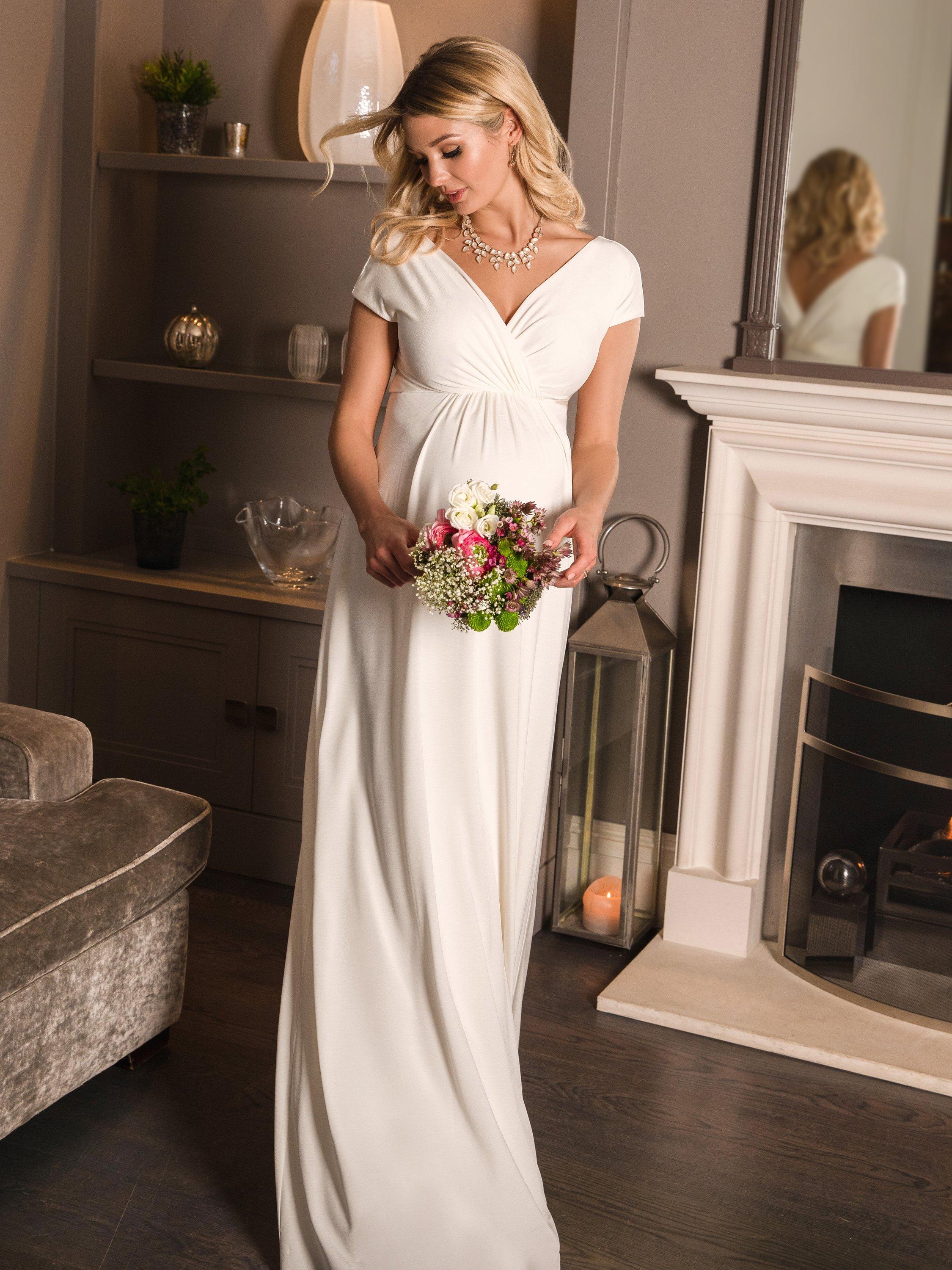 Product image 2 of 7, which shows Tiffany Rose Francesca Maternity Maxi Dress, Ivory, 6-8