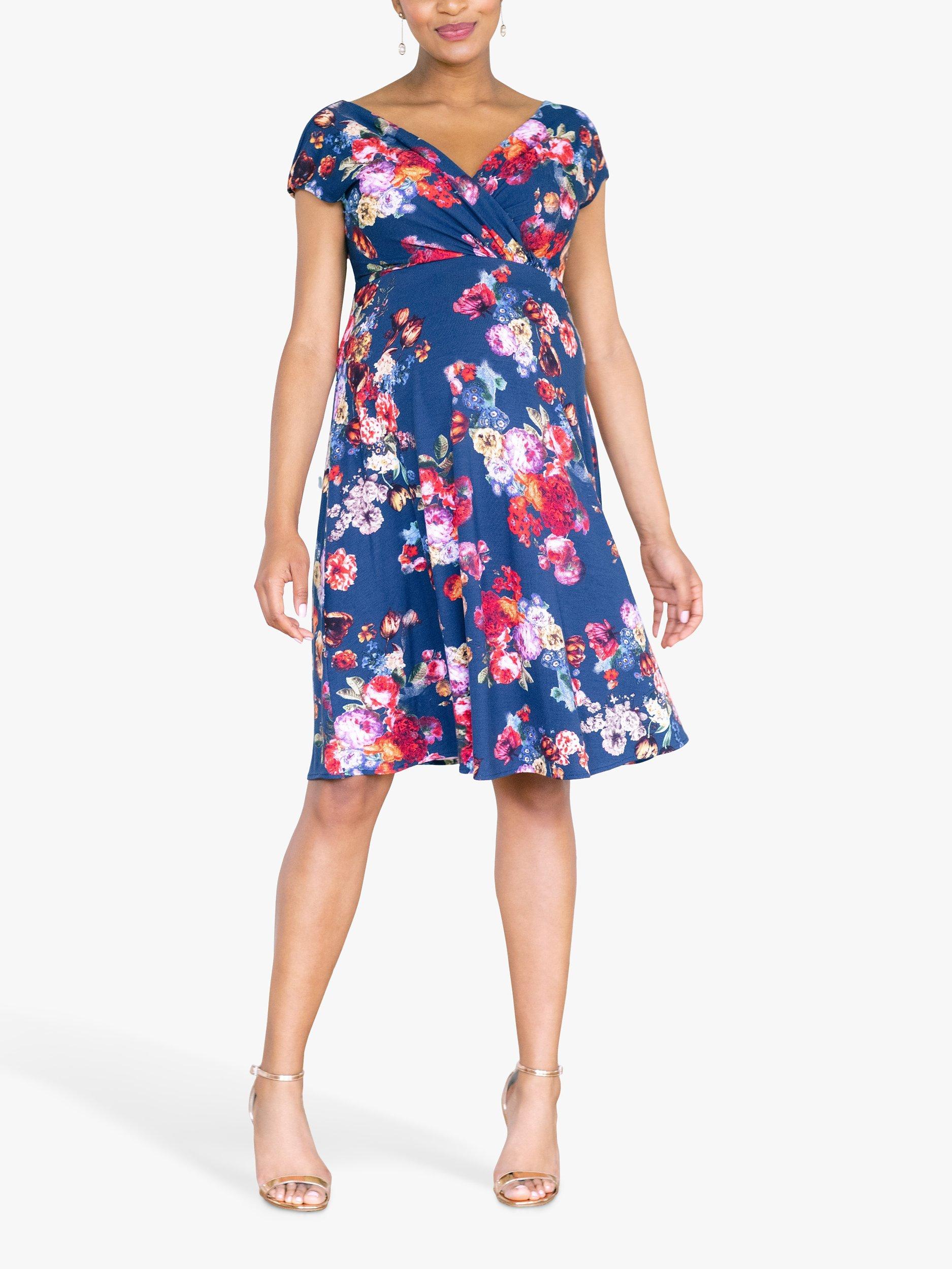 Product image 1 of 6, which shows Tiffany Rose Alessandra Midnight Garden Print Maternity Dress, Blue/Multi, 6-8