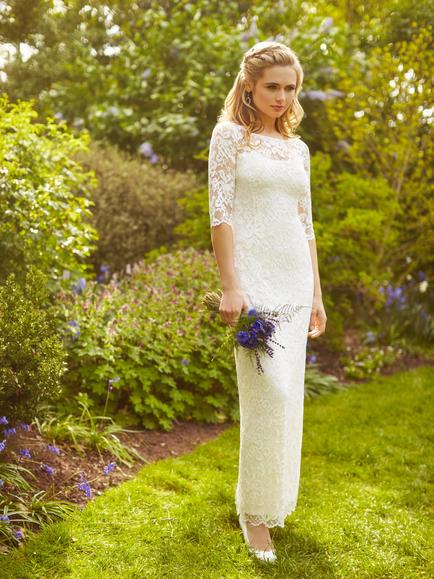 Alie Street Lila Lace Maxi Wedding Dress, Ivory - view 2, Ivory