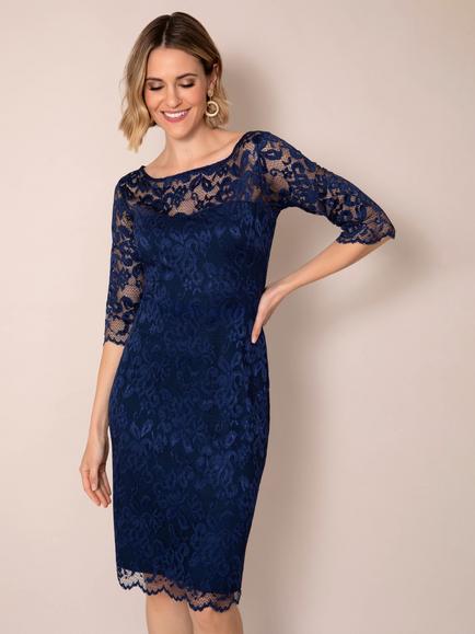 Alie Street Lila Lace Dress - view 2, Navy