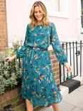 Alie Street Marissa Floral Leaf Print Midi Dress
