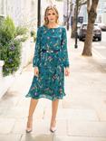 Alie Street Marissa Floral Leaf Print Midi Dress