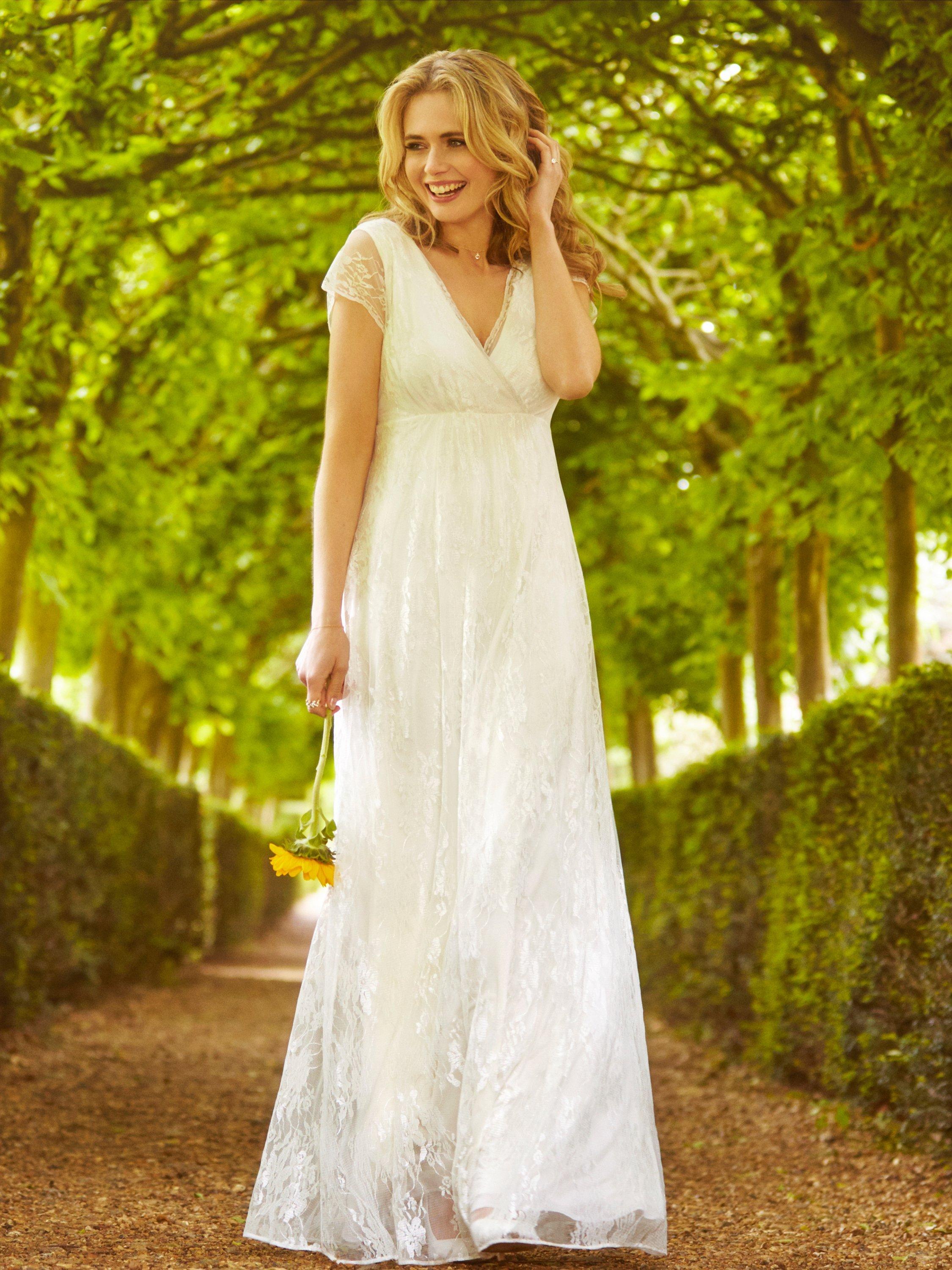 Product image 1 of 7, which shows Alie Street Evangeline Intricate Lace Wedding Dress, Ivory Dream, 12