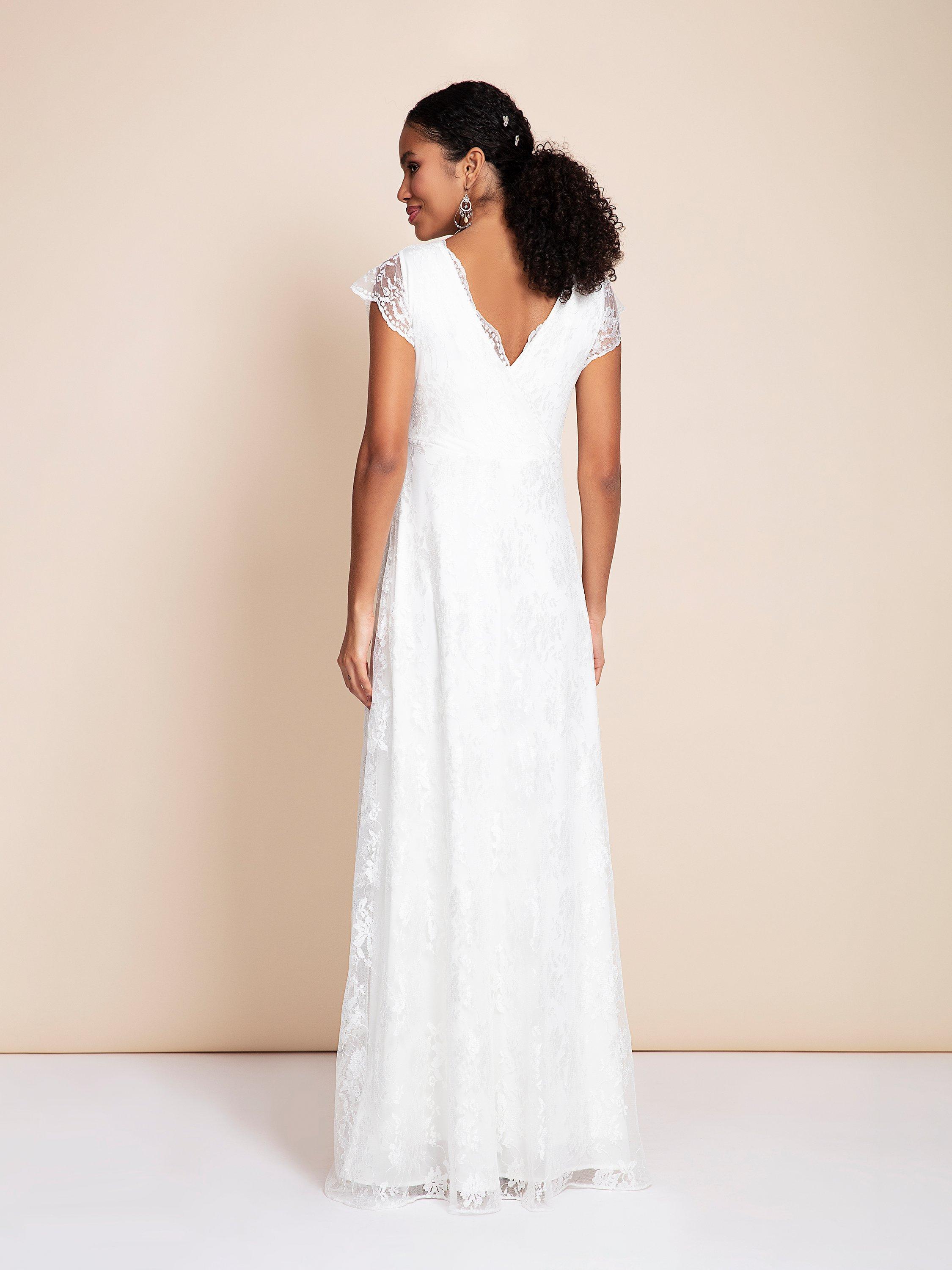 Product image 7 of 7, which shows Alie Street Evangeline Intricate Lace Wedding Dress, Ivory Dream, 12