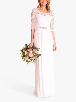 Alie Street Adrianna Floral Lace Bodice Wedding Dress, Belt Sold Separately, Ivory