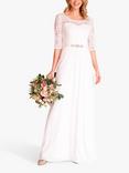 Alie Street Adrianna Floral Lace Bodice Wedding Dress, Belt Sold Separately, Ivory