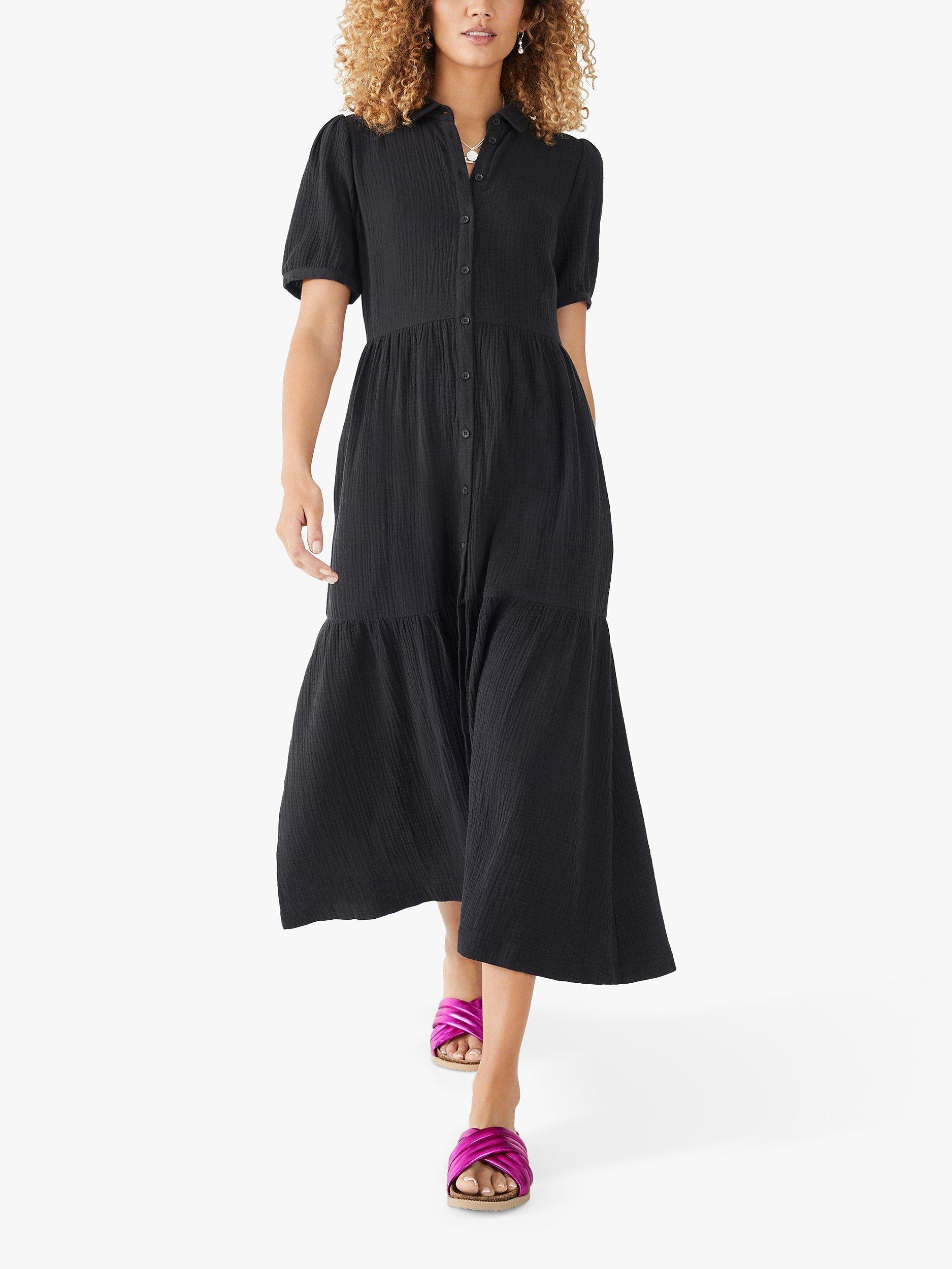 HUSH Clancy Textured Midi Shirt Dress