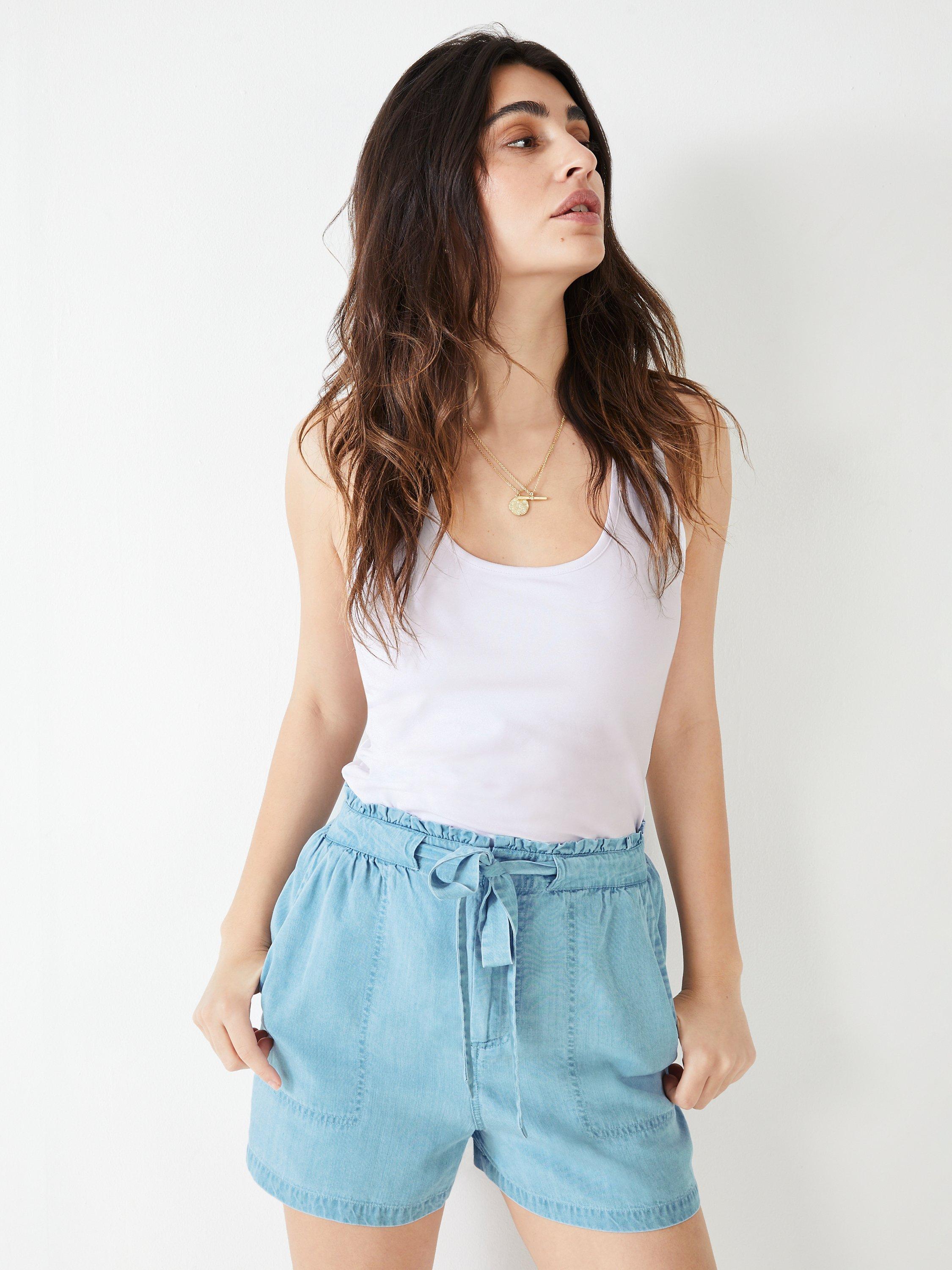 HUSH Mara Wide Strap Vest Top, White