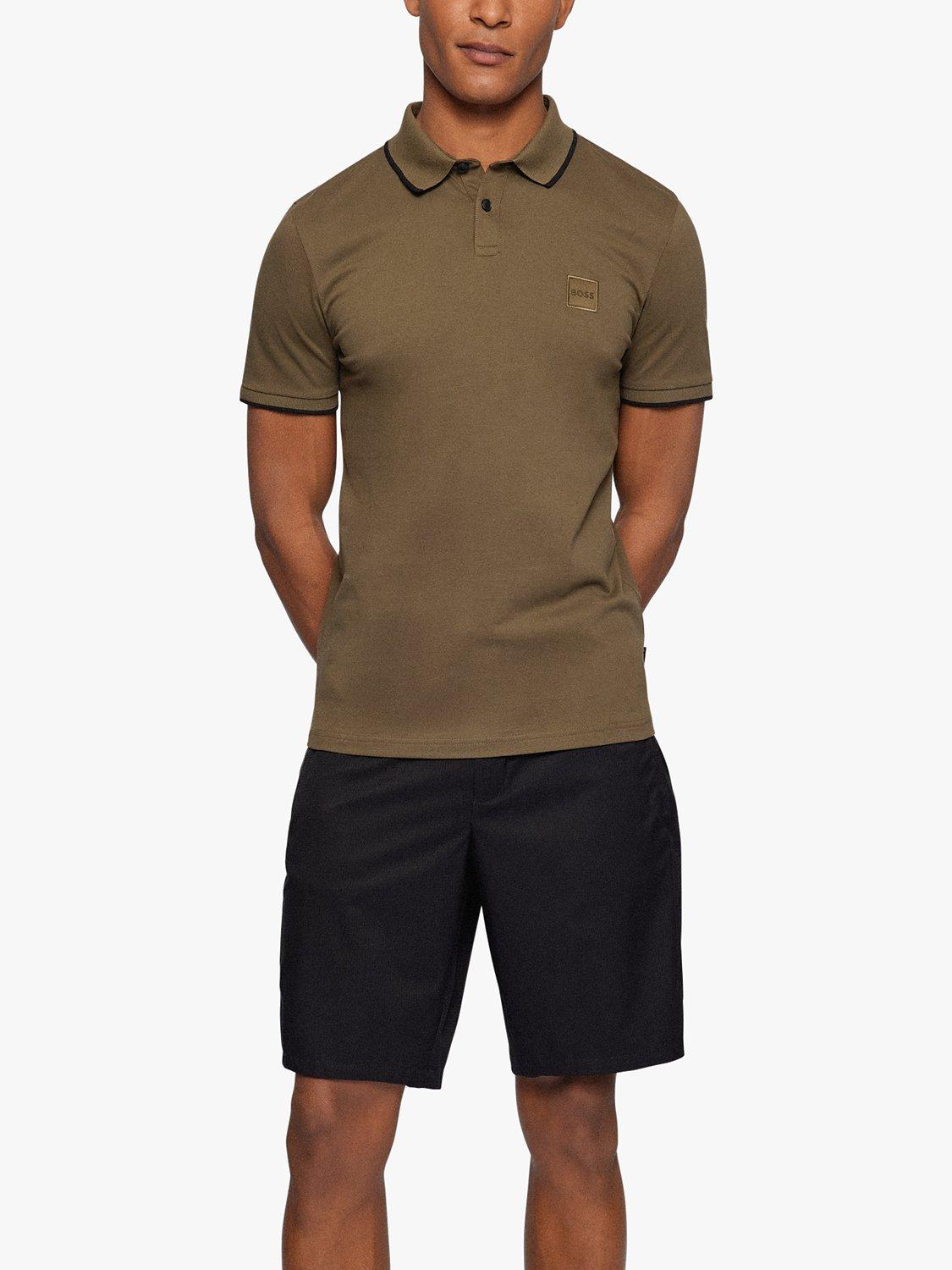 BOSS Passertip Regular Fit Polo Shirt, Dark Green
