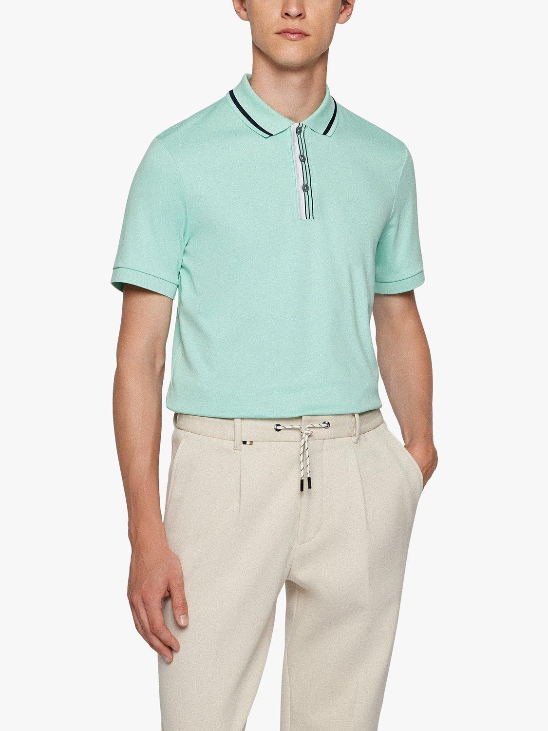 Product image 1 of 4, which shows BOSS Parlay 157 Polo Shirt, Light/Pastel Green, M