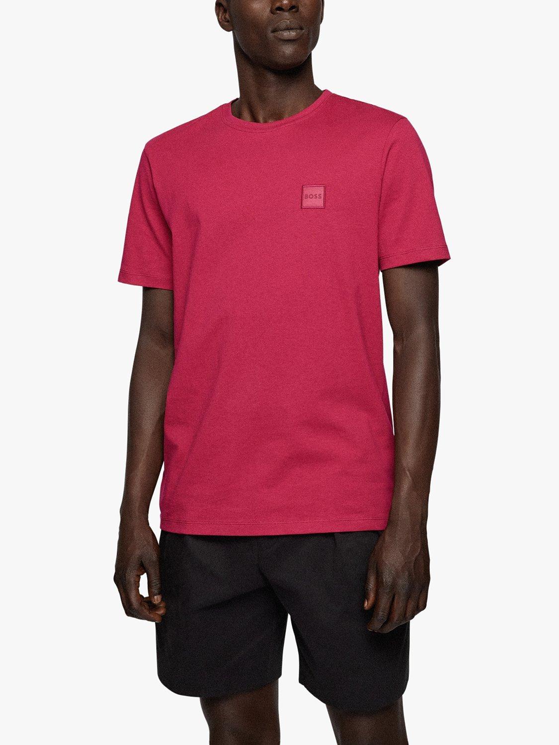 Product image 1 of 4, which shows BOSS Tales Tonal Logo T-Shirt, Bright Pink, XXXL